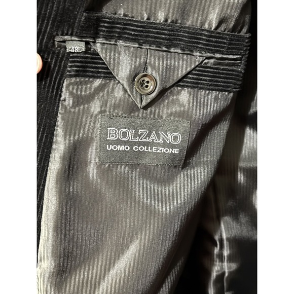 Bolzano Blazer Mens 48L Pinstripe Corduroy Three Button Dress Jacket Classic - Picture 2 of 5